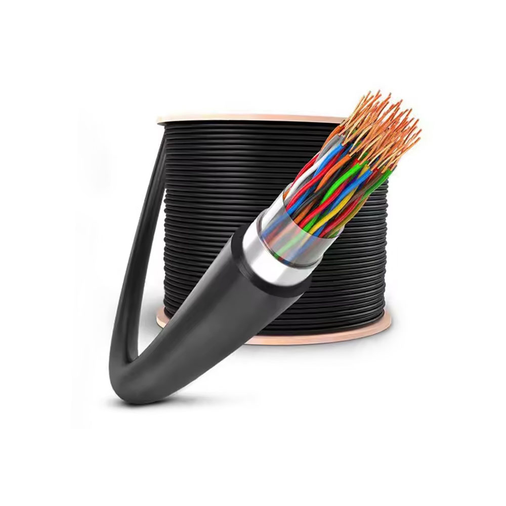 HYA53: Copper-core solid polyolefin insulation, moisture barrier layer, polyethylene sheathed, single-layer longitudinal corrugated steel tape armored polyethylene sheathed local communication cable